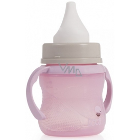 Lovi Retro Hrnček tréningový ružový, neobsahuje BPA pre deti od 6 mesiacov 150 ml