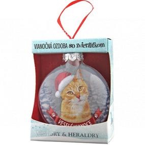 Albi Sklenená vianočné ozdôbky so zvieratkami - Ryšavá mačka 7,5 cm x 8 cm x 3,6 cm
