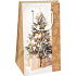 Ditipo Darčeková papierová taška 12 x 8 x 20 cm Vianočný bílozlatá - stromček s darčekmi
