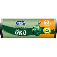 Swirl Eko zatahovacie vrecia na odpad, 68 × 73 cm, 27 µ, 60 l, 8 ks