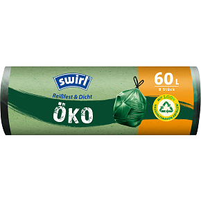 Swirl Eko zatahovacie vrecia na odpad, 68 × 73 cm, 27 µ, 60 l, 8 ks