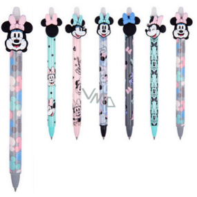Colorino Pogumované pero Minnie Mouse s farebnou hlavou, modrá náplň 0,5 mm