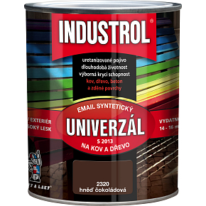 Industrol S2013 univerzál lesk vrchná farba na kov a drevo, 2430 čokoládovo hnedá, 750 ml
