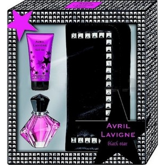 Avril Lavigne Black Star parfumovaná voda 30 ml + telové mlieko 50 ml kabelka, darčeková sada