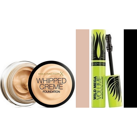 Max Factor Whipped Creme Foundation make-up 50 Natural 18 ml + Wild Mega Volume riasenka čierna 11 ml