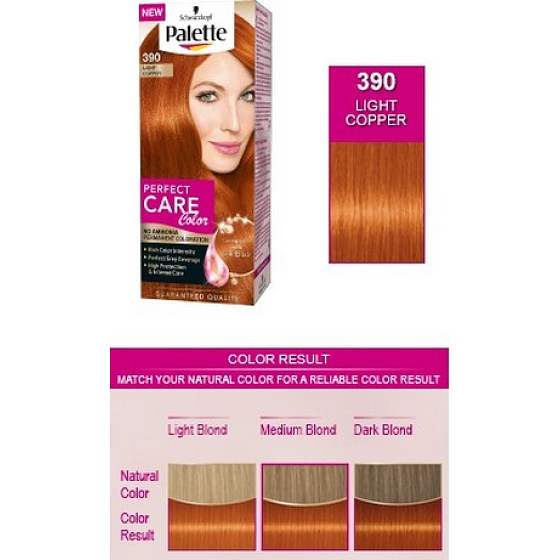 Palette Perfect Color Care farba na vlasy 390 Svetle medený
