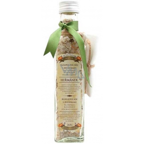 Bohemia Gifts Harmanček soľ do kúpeľa s bylinami harmanček, materina dúška a nechtík a filtračným vreckom 260 g sklenený obal