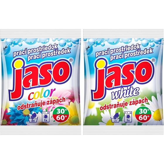 Jaso Color prací prostriedok na farebnú bielizeň 80 g + White prací prostriedok na bielu bielizeň 80 g