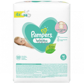 Pampers Sensitive vlhčené obrúsky pre deti 4 x 80 kusov