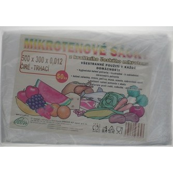 Press Mikroténové sáčky 50 x 30 cm trhacie číre 50 kusov