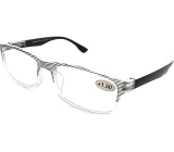 Berkeley Dioptrické okuliare na čítanie +1,5 plastové priehľadné, čierne pruhy 1 kus MC2248