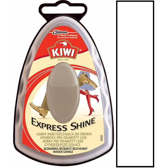 Kiwi Express Shine Bezfarebná hubka na obuv pre okamžitý lesk 7 ml