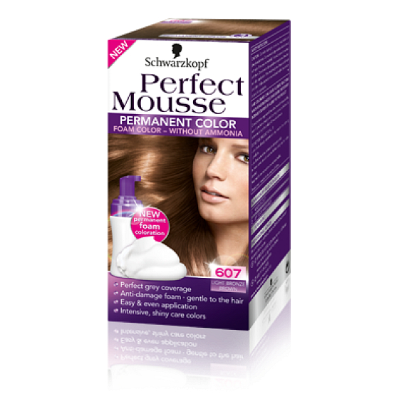 Perfect Mousse Inovatívna farbiaca pena na vlasy 607 Svetlo bronzovo hnedý