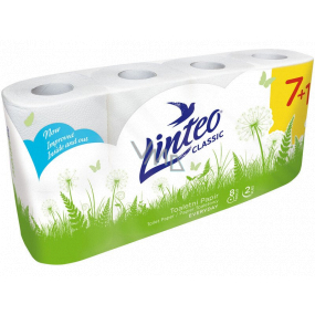 Linteo Classic toaletný papier 2 vrstvový biely 15 m, 8 kusov