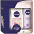 Nivea Double antiperspirant sprej 150 ml + Diamond Touch sprchový gél 250 ml + krém 30 ml pre ženy kozmetická sada