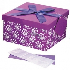 Anjel Darčeková krabička skladacia s mašľou celoročné fialová 22 x 22 x 13 cm