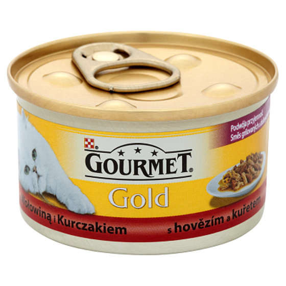 Gourmet Gold Cat Hovädzie a kuracie konzerva pre dospelé mačky 85 g