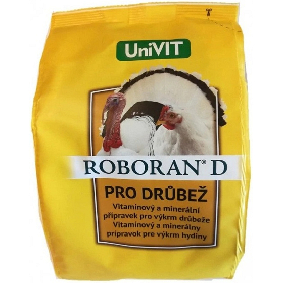 Roboran D prísada do krmiva pre sliepky, kurčatá, morky, perličky,káčatá a husy, 1 kg