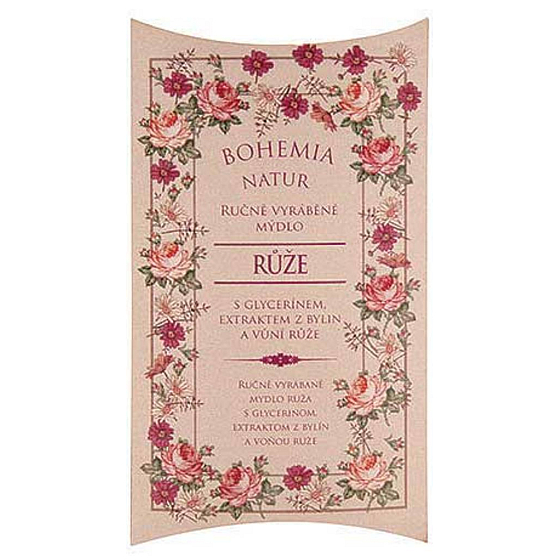 Bohemia Gifts Ruža s glycerínom a extraktom z bylín ručne vyrábané toaletné mydlo v papierovej krabičke 100 g