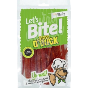 Brit Lets Bite Stripe Duck dplnková krmivo pre psov 80 g 14 kusov pásky