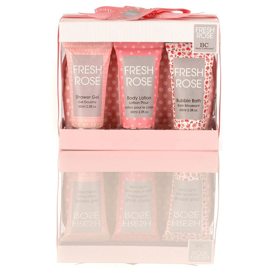 Body Collection Fresh sprchový gél 60 ml + telové mlieko 60 ml + kúpeľová pena 60 ml, kozmetická cestovná sada