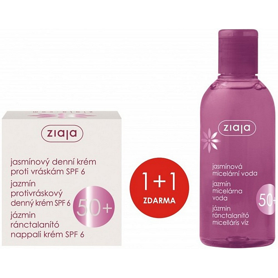 Ziaja Jazmín SPF 6 denný krém proti vráskam 50 ml + Jazmín 50+ micelárna voda 200 ml, duopack
