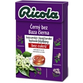 Ricola Čierny bez švajčiarske bylinné cukríky bez cukru s vitamínom C z 13 bylín 40 g