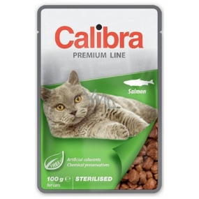 Calibra Premium Losos v omáčke kompletné krmivo pre dospelé sterilizované mačky vrecko 100 g