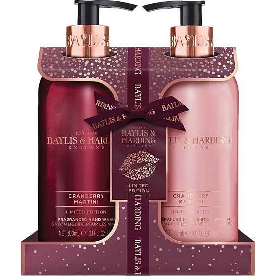Baylis & Harding Brusnicové Martini umývací gél 300 ml + telové mlieko 300 ml, kozmetická sada