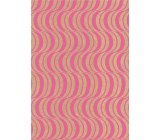 Ditipo Darčekový baliaci papier 70 x 200 cm KRAFT Ružové ornamenty