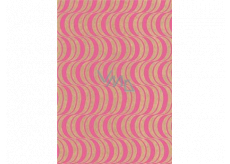 Ditipo Darčekový baliaci papier 70 x 200 cm KRAFT Ružové ornamenty