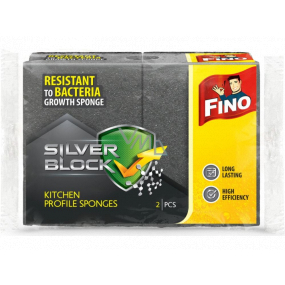 Kuchynská špongia Fino Silver Block profilovaná 2 kusy