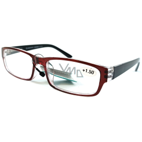 Berkeley Dioptrické okuliare na čítanie +1,5 plastové bordové, čierne obruby 1 kus MC2062