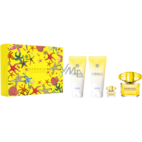 Versace Yellow Diamond toaletná voda 90 ml + sprchový gél 100 ml + telové mlieko 100 + toaletná voda miniatura 5 ml, darčeková sada pre ženy