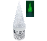 LED sviečka na stromček - zelený blikajúci plameň 17,1 cm