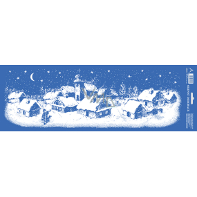 Arch Vánoční samolepka, okenní fólie bez lepidla Pruh vesnička 50 x 17 cm