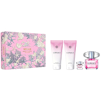 Versace Bright Crystal Pour Femme toaletná voda 90 ml + telové mlieko 100 ml + sprchový gél 100 ml + toaletná voda 5 ml miniatura, darčeková sada pre ženy