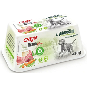 Chejn Bravo Plus vanička pre psov jahňacie, 430 g