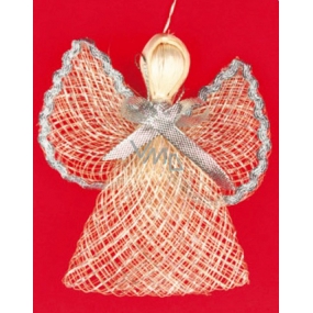 Anjel so strieborným lemom na krídlach 9 cm