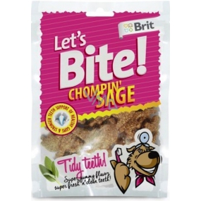 Brit Lets Bite Dental kúsky so šalviou doplnkové krmivo pre psov 150 g