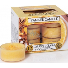 Yankee Candle Star Aníz & Orange - Aníz a pomaranč vonná čajová sviečka 12 x 9,8 g