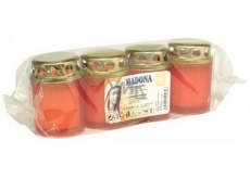 Madona Náhrobná sviečka bedronka lisovaná červená 15 hodín 4 x 55 g