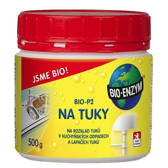 Bio-Enzym Bio-P2 Biologický prípravok na rozklad tukov v odpadových systémoch 500 g