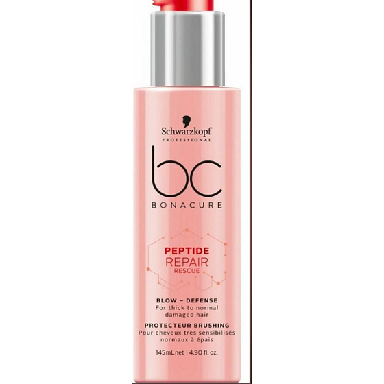Schwarzkopf Professional BC Bonacure Peptide Repair Rescue Blow Defense vyživujúci a ochranný krém pred tepelnou úpravou vlasov 145 ml