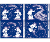 Okenná fólia bez lepidla s glitrami magic angel 30 x 42 cm