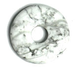 Magnezit / Howlit biely Donut prírodný kameň 30 mm, čistiaci kameň