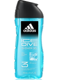 Adidas Ice Dive 3v1 sprchový gél na telo, vlasy a pokožku pre mužov 250 ml