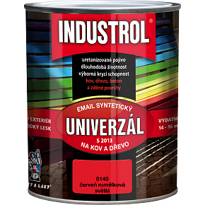 Industrol S2013 univerzál lesk vrchná farba na kov a drevo, 8140 svetlá červeň rumelka, 600 ml