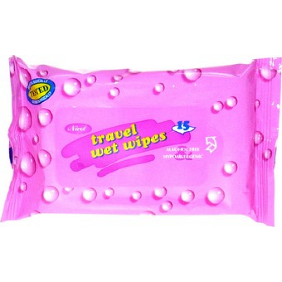 Nicol Travel Wet Wipes hypoalergénne cestovné vlhčené obrúsky 15 kusov
