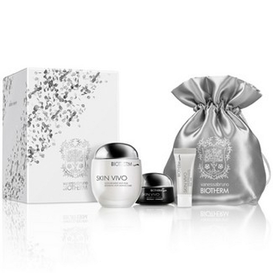 Biotherm Skin Vivo gélový krém 50 ml + nočný krém 15 ml + očný gél 2 ml + saténový mešec, kozmetická sada